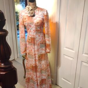 beautiful long sleeve maxi vintage